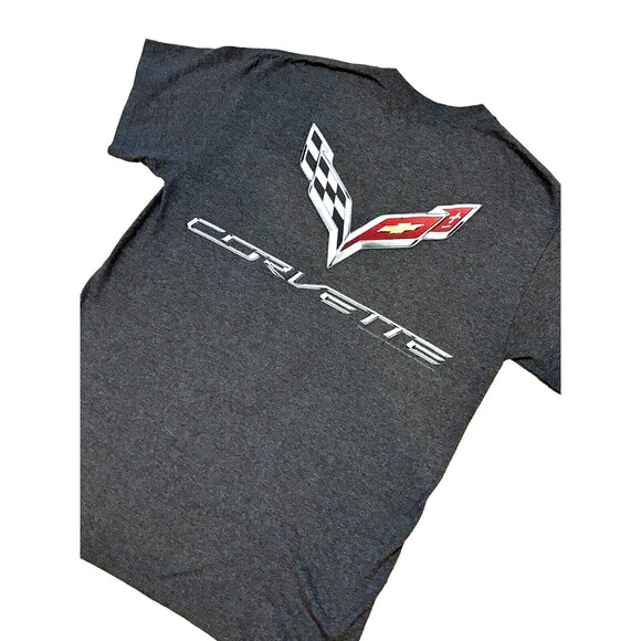 Corvette graphic t-shirt, charcoal gray, great pre-loved condition, men's size L - Picture 2 of 7